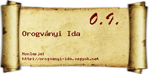 Orogványi Ida névjegykártya